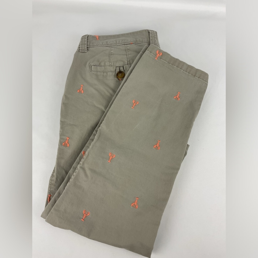 Old Navy Womens Embroidered Lobster Capris Cropped Pants size 6